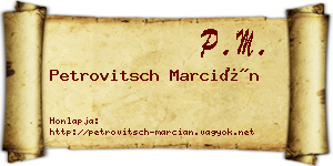 Petrovitsch Marcián névjegykártya